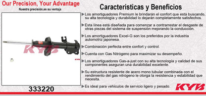 AMORTIGUADOR DELANTERO IZQUIERDO GAS EXCEL-G NISSAN 200SX (1995-1998) - LUCINO (1996-2000) - SENTRA (1996-2000). KYB
