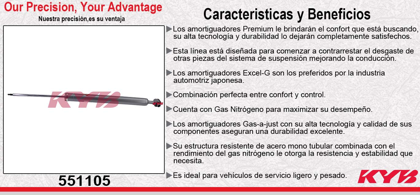 AMORTIGUADOR TRASERO GAS-A-JUST MAZDA 3 (2004-2009) - MAZDA. 5 (2006-2010) - MAZDA. 5 (2012-2014) KYB