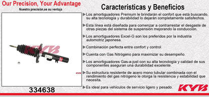 AMORTIGUADOR DELANTERO DERECHO GAS EXCEL-G FORD FIVE HUNDRED 4WD (2005-2007) - MERCURY. MONTEGO (2005-2007) KYB