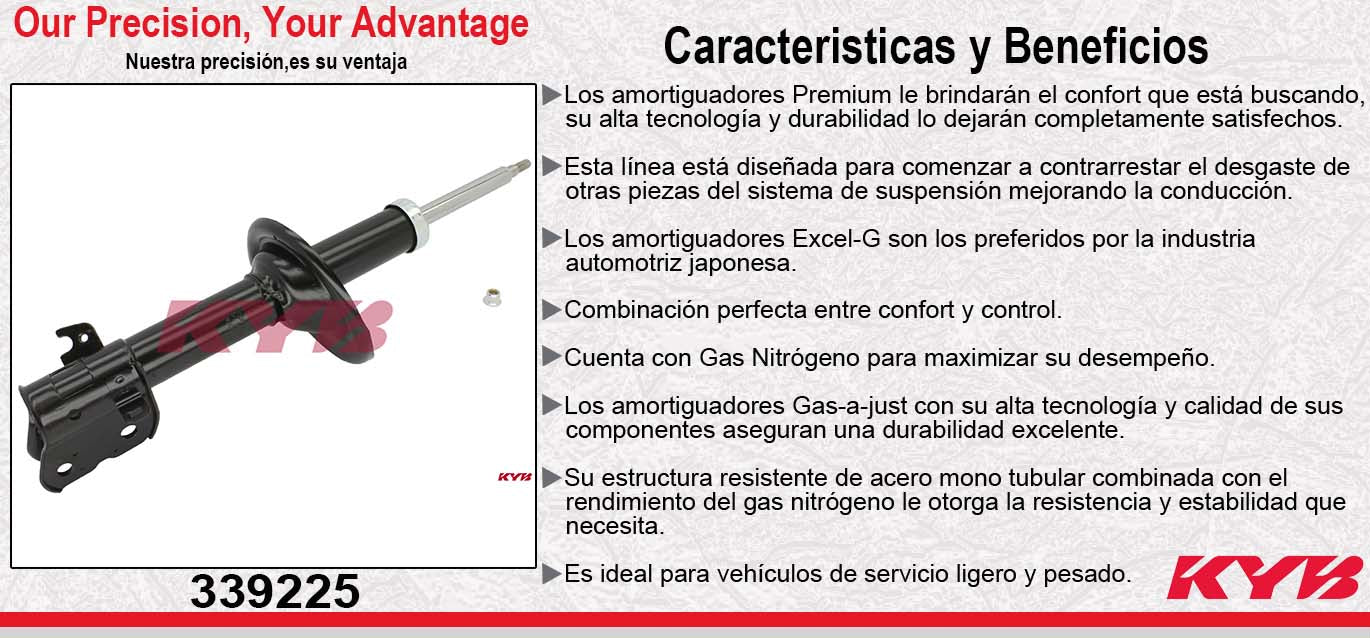 AMORTIGUADOR DELANTERO IZQUIERDO GAS EXCEL-G SUBARU. OUTBACK AWD (2010-2012) KYB