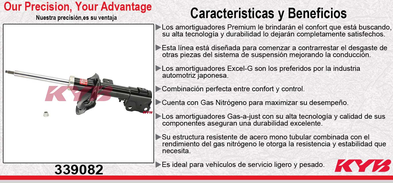 AMORTIGUADOR DELANTERO DERECHO GAS EXCEL-G MITSUBISHI EXCLUSIVO PARA MODELOS GTS (2008-2010) KYB
