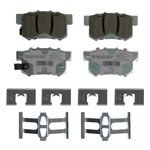 BALATA CERÁMICA TRASERA ACURA RDX 2007-2009 ; ACURA RDX AWD 2010-2011 ; ACURA TL EXCEPTO TYPE-S 1999-2008 ; ACURA TL TYPE-S 2007-2008 ; HONDA CR-V 2002-2004 ; HONDA ODYSSEY 1995-1998 WAGNER
