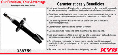 AMORTIGUADOR DELANTERO DERECHO GAS EXCEL-G RENAULT SANDERO SOLO RS (2014-2018). KYB
