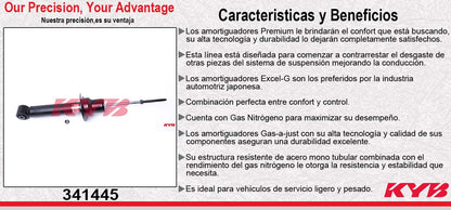 AMORTIGUADOR DELANTERO GAS EXCEL-G MISTSUBISHI MONTERO SPORT (2008-2015). KYB