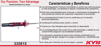 AMORTIGUADOR DELANTERO DERECHO GAS EXCEL-G BMW 525I (2004-2007) - 528I (2008-2010) - 530I (2004-2007) - 535I (2008-2010) - 545I (2004-2005) - 550I (2006-2010). KYB