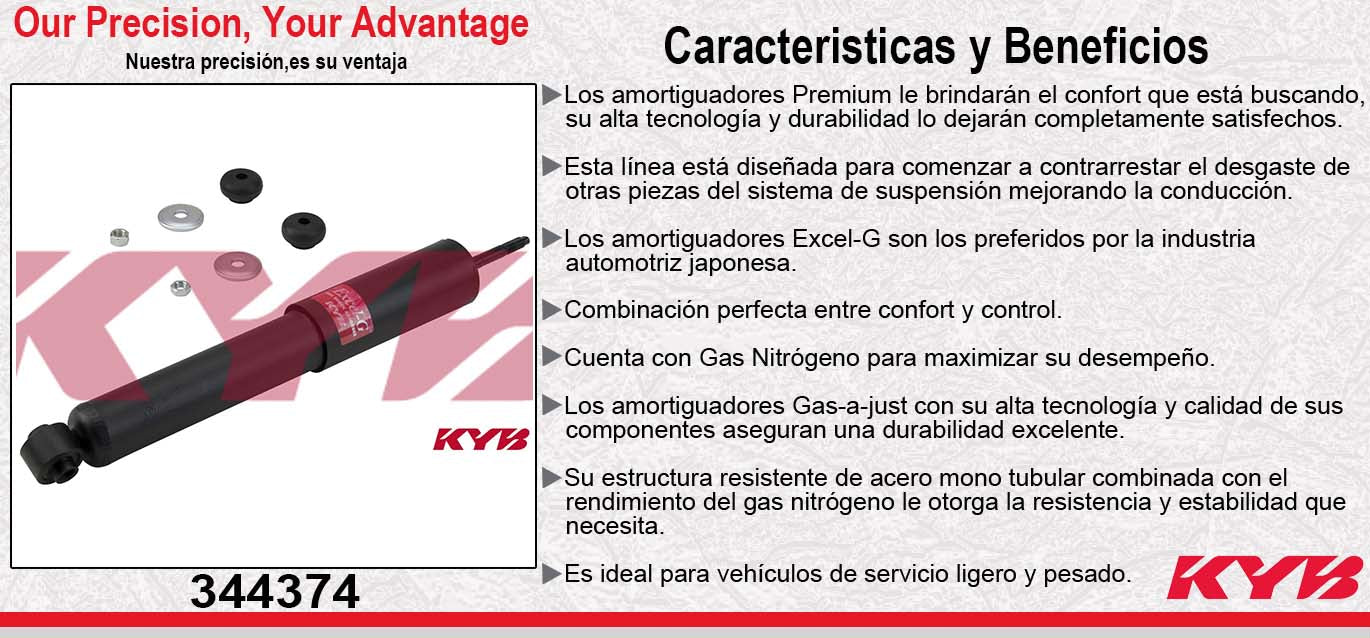 AMORTIGUADOR TRASERO GAS EXCEL-G FORD. PICK-UP F-150 (LOBO) 4X2 (1997-2004) / F-250 4X2 (1997-1999) KYB