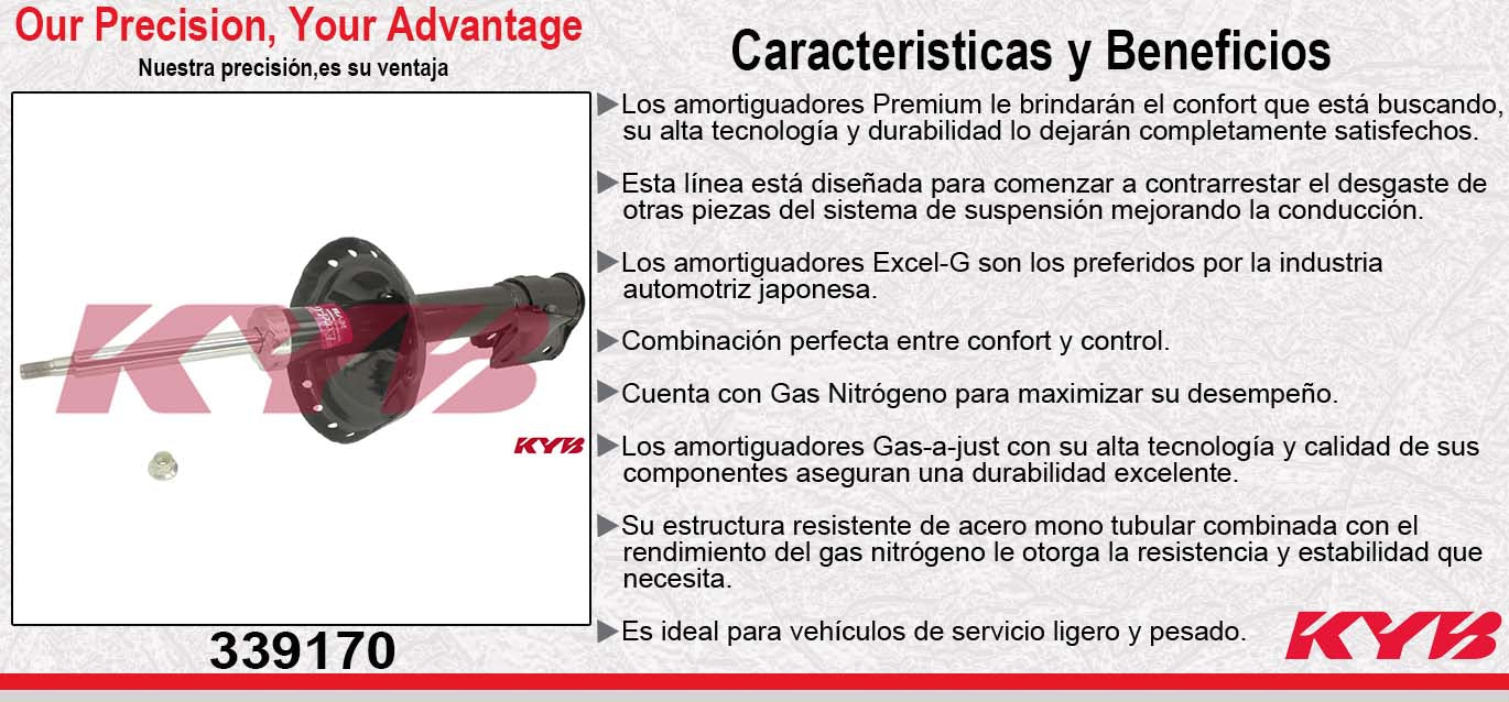 AMORTIGUADOR DELANTERO IZQUIERDO GAS EXCEL-G SUBARU FORESTER (2009-2012) KYB