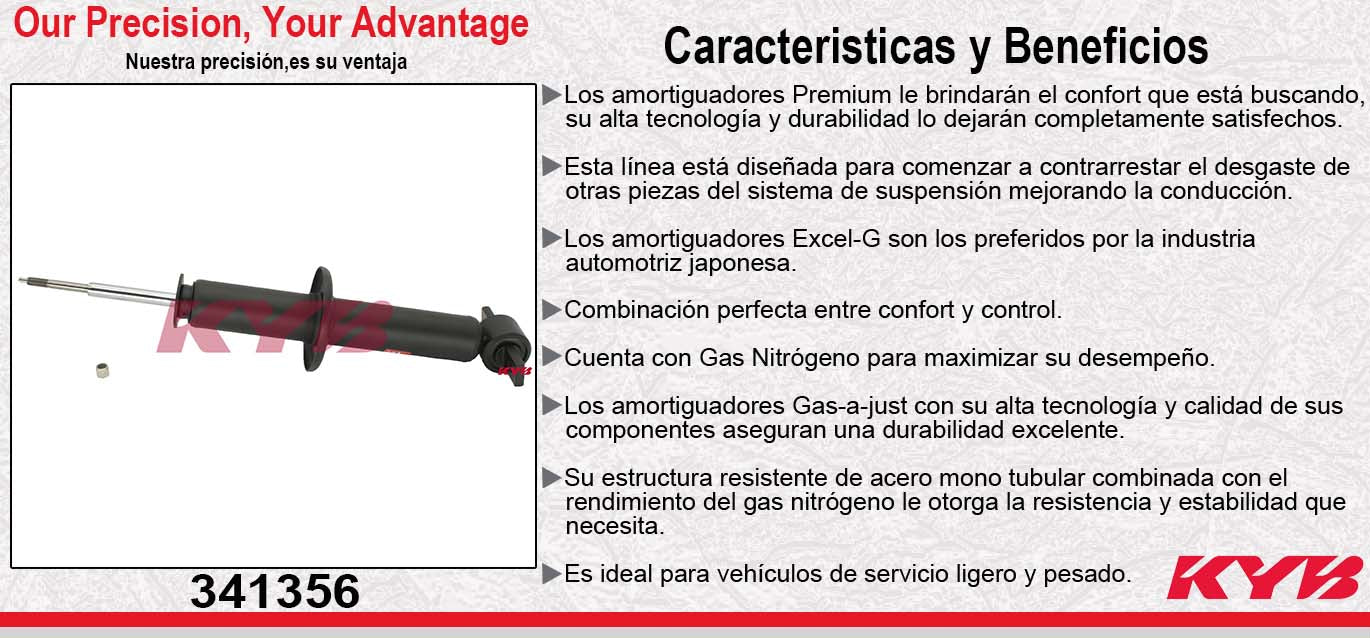 AMORTIGUADOR DELANTERO GAS EXCEL-G CHEV CAMARO Z28 IROC TODOS (1992-2002) KYB