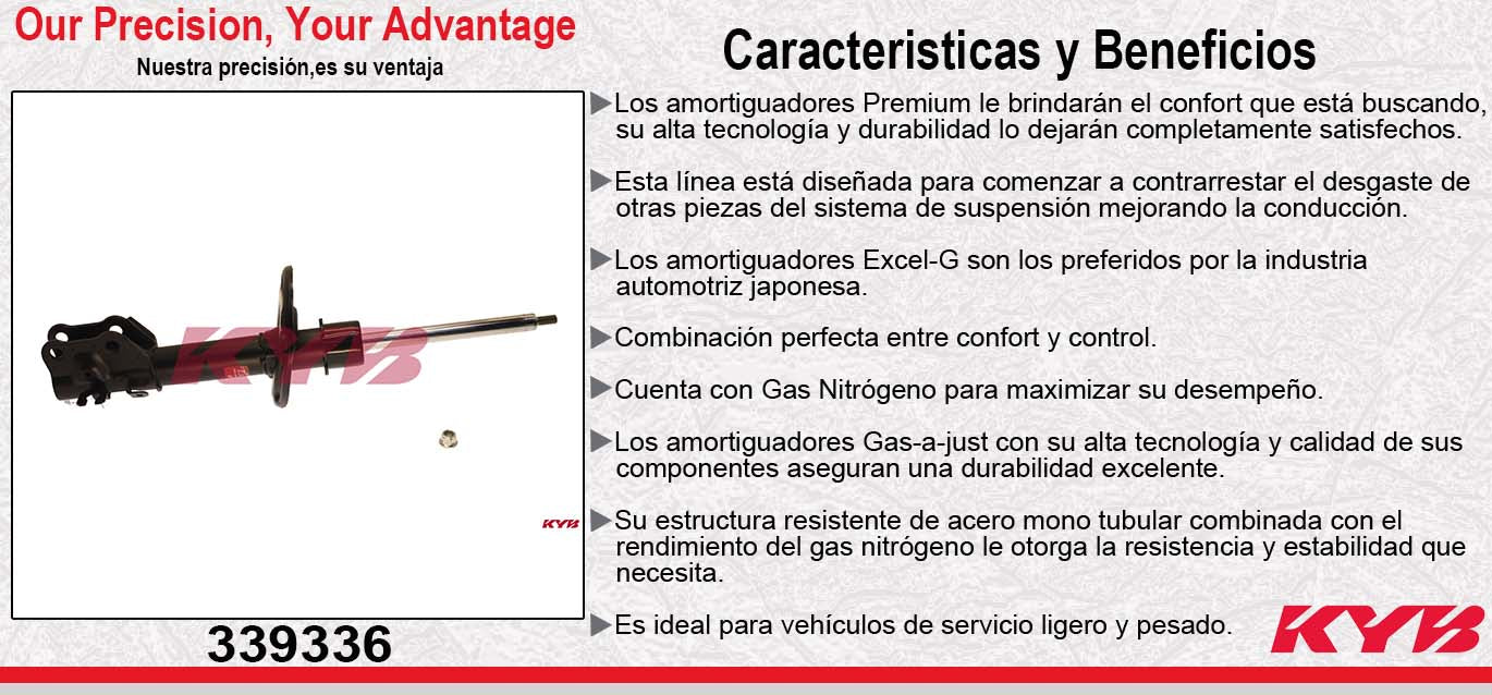 AMORTIGUADOR DELANTERO DERECHO GAS EXCEL-G MAZDA CX-5 (2013-2017). KYB