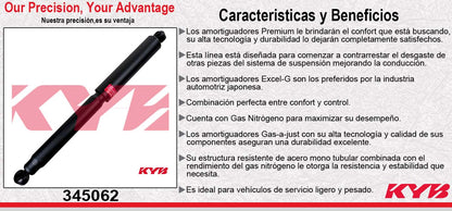 AMORTIGUADOR TRASERO GAS EXCEL-G DODGE RAM PICK UP [SOLO MODELOS 2WD] 2500 SLT (2006-2008) - DODGE RAM PICK UP [SOLO MODELOS 2WD] 4000, (2004-2008) KYB