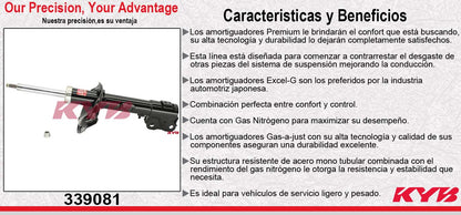 AMORTIGUADOR DELANTERO IZQUIERDO GAS EXCEL-G MITSUBISHI OUTLANDER XLS (2007-2010) KYB