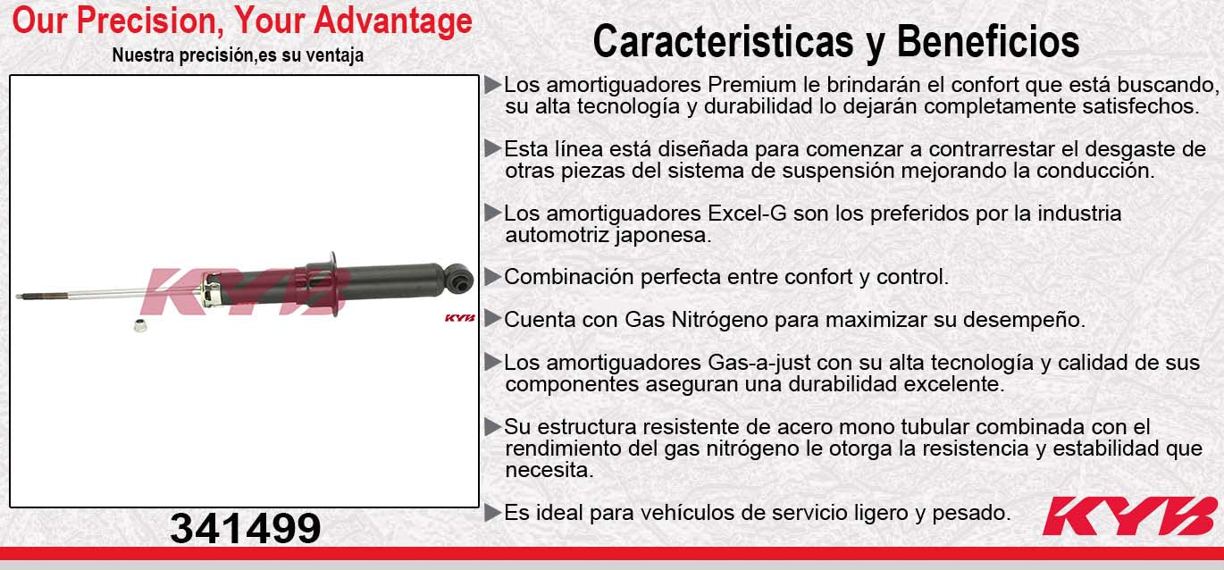 AMORTIGUADOR TRASERO GAS EXCEL-G DODGE JOURNEY 2WD (2008-2010) EXC. SUSP. AUTONIVELANTE KYB
