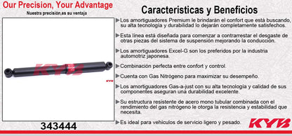 AMORTIGUADOR TRASERO GAS EXCEL-G NISSAN . PICKUP NP300 2WD (2009-2011) KYB