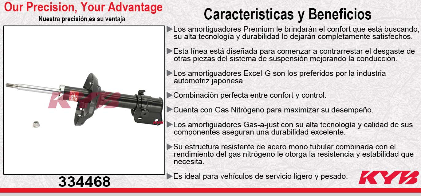 AMORTIGUADOR DELANTERO DERECHO GAS EXCEL-G SUBARU FORESTER (2006-2008) KYB