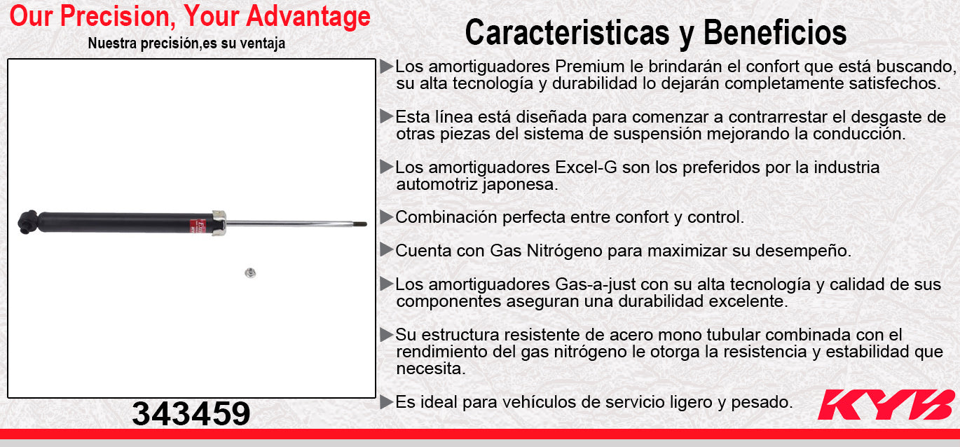 AMORTIGUADOR TRASERO GAS EXCEL-G CHEV SONIC (2012-2020). KYB