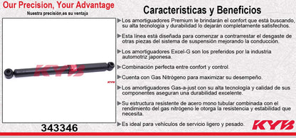 AMORTIGUADOR TRASERO GAS EXCEL-G TOYOTA. HILUX TODAS (2005-2010) KYB