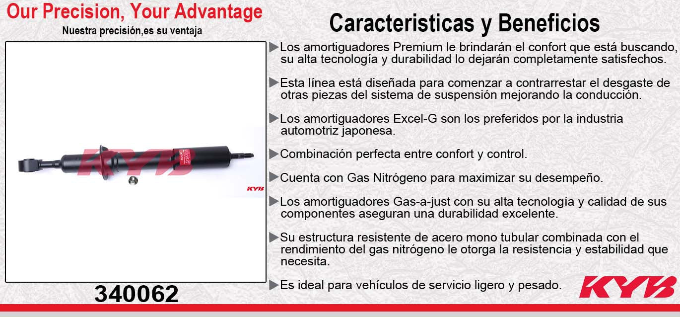 AMORTIGUADOR DELANTERO GAS EXCEL-G TOYOTA LAND CRUISER 4WD (2008-2011) KYB
