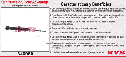 AMORTIGUADOR TRASERO DERECHO GAS EXCEL-G MITSUBISHI ASX (2013-2015) - OUTLANDER SPORT (2014-2020). KYB