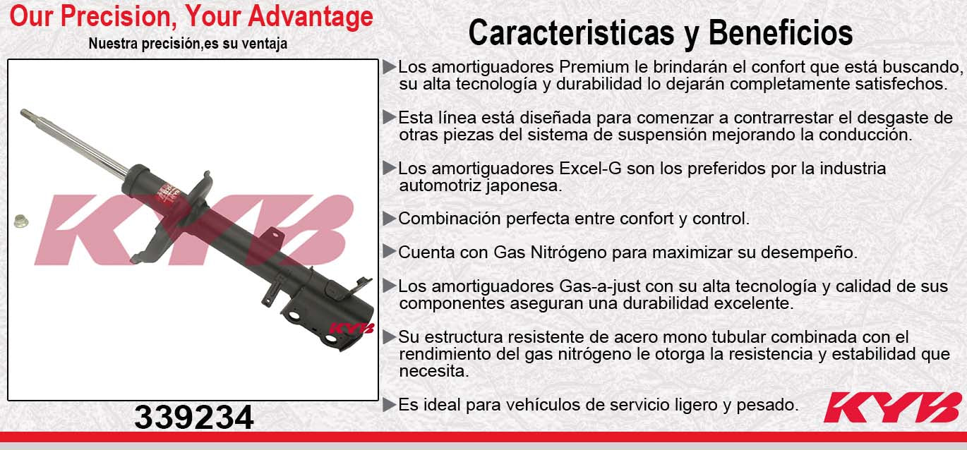 AMORTIGUADOR TRASERO DERECHO GAS EXCEL-G TOYOTA. HIGHLANDER 4X4 (2008-2011) KYB