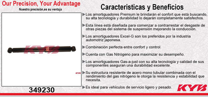 AMORTIGUADOR TRASERO DERECHO GAS EXCEL-G JEEP COMMANDER (2006-2010) - GRAND CHEROKEE (2005-2010). KYB