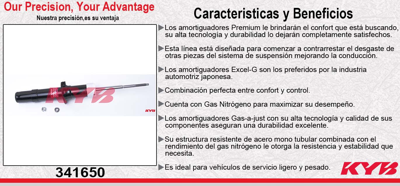 AMORTIGUADOR DELANTERO GAS EXCEL-G CHRYS CIRRUS TODOS (1995-2006) - STRATUS TODOS (1995-2006) KYB