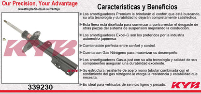 AMORTIGUADOR DELANTERO DERECHO GAS EXCEL-G TOYOTA HIGHLANDER (2008-2010). KYB