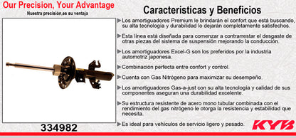AMORTIGUADOR DELANTERO IZQUIERDO GAS EXCEL-G DODGE DART (2012-2016). KYB