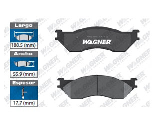 BALATA SEMIMETÁLICA DELANTERA DODGE DURANGO 2003-2006 / RAM 1500 2003-2005 / RAM 1500 VAN 2003 WAGNER