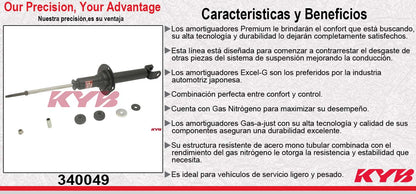 AMORTIGUADOR TRASERO GAS EXCEL-G ACURA TL (2012-2013) - TSX EXC. V6 (2009-2012). KYB