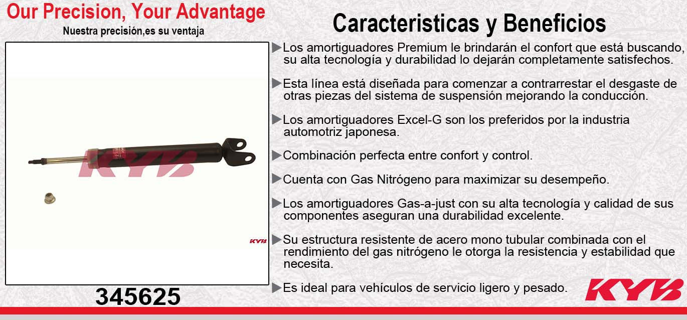 AMORTIGUADOR TRASERO GAS EXCEL-G DODGE DURANGO (2011-2015) - JEEP CHEROKEE (2011-2014) KYB