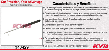 AMORTIGUADOR TRASERO GAS EXCEL-G FORD FOCUS (2002-2011). KYB