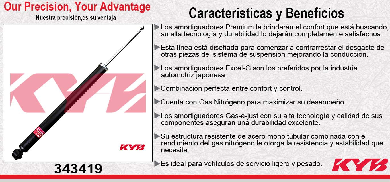 AMORTIGUADOR TRASERO GAS EXCEL-G VOLVO S-40 EXC 4WD (2005-2011) - VOLVO C30 EXC T5 (2008-2012) KYB