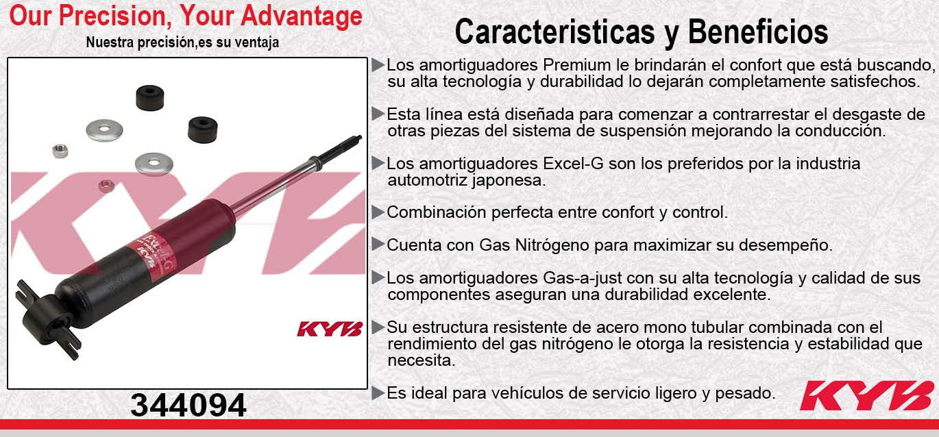 AMORTIGUADOR DELANTERO GAS EXCEL-G DODGE DAKOTA PICK-UP 4X2 (1987-1996) KYB