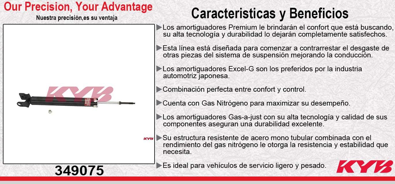 AMORTIGUADOR TRASERO GAS EXCEL-G NISSAN ALTIMA (2007-2018) - MAXIMA (2009-2015). KYB