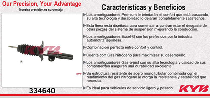 AMORTIGUADOR DELANTERO DERECHO GAS EXCEL-G FORD. FIVE HUNDRED 2WD (2005-2007) - MERCURY. MONTEGO (2005-2007) KYB