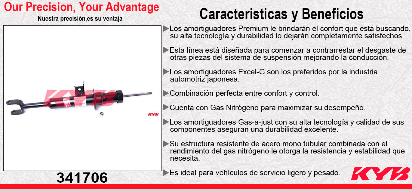 AMORTIGUADOR DELANTERO DERECHO GAS EXCEL-G BMW SERIE 5 (F10) (2011-2013) - 528I (2011-2013) - 535I - 550I (2011-2013) KYB