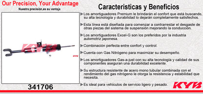 AMORTIGUADOR DELANTERO DERECHO GAS EXCEL-G BMW SERIE 5 (F10) (2011-2013) - 528I (2011-2013) - 535I - 550I (2011-2013) KYB