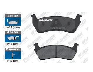 BALATA SEMIMETÁLICA TRASERA FORD EXPLORER 2002-2004 / EXPLORER SPORT 2002 / EXPLORER SPORT TRAC 2002 / MOUNTAINEER 2002-2005 WAGNER