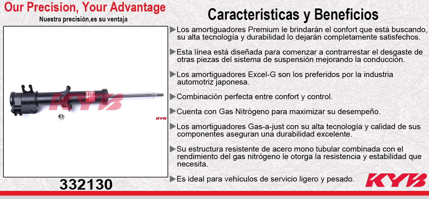 AMORTIGUADOR DELANTERO DERECHO GAS EXCEL-G PONTIAC MATIZ (2004-2005). KYB