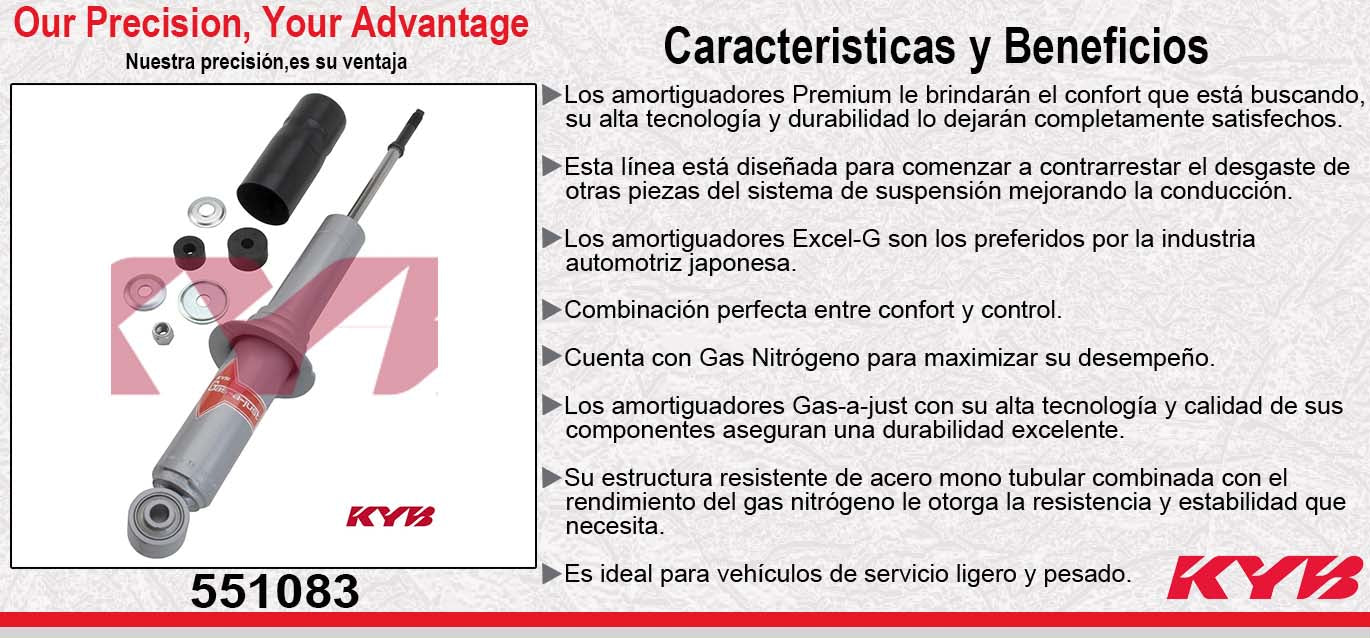 AMORTIGUADOR DELANTERO GAS-A-JUST TOYOTA TACOMA 4WD (1995-2004) - TACOMA 2WD (1998-2002) KYB