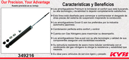 AMORTIGUADOR TRASERO GAS EXCEL-G NISSAN LEAF TODOS (2015-2017). KYB
