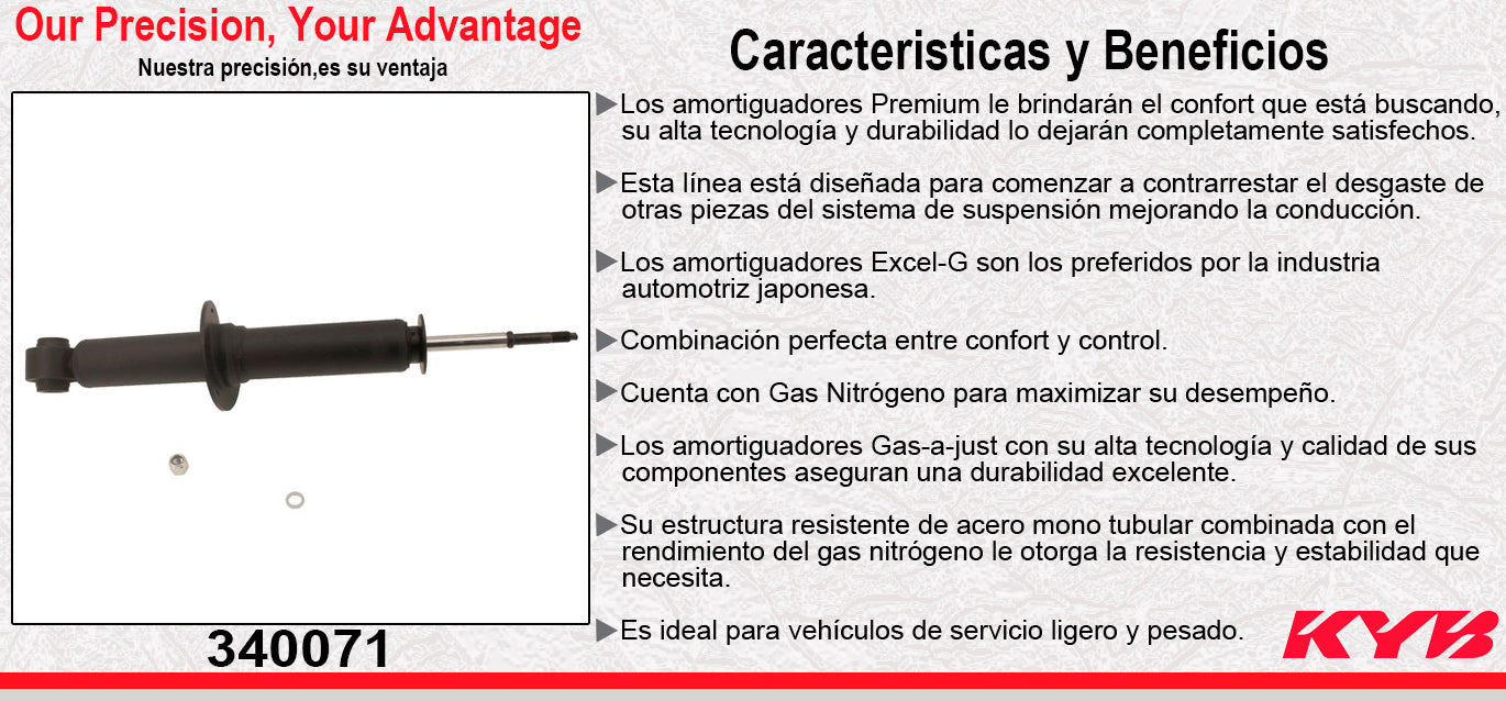 AMORTIGUADOR DELANTERO GAS EXCEL-G FORD EXPEDITION (2007-2013) - LINCOLN NAVIGATOR 4X2 / 4X4 (2007-2013). KYB