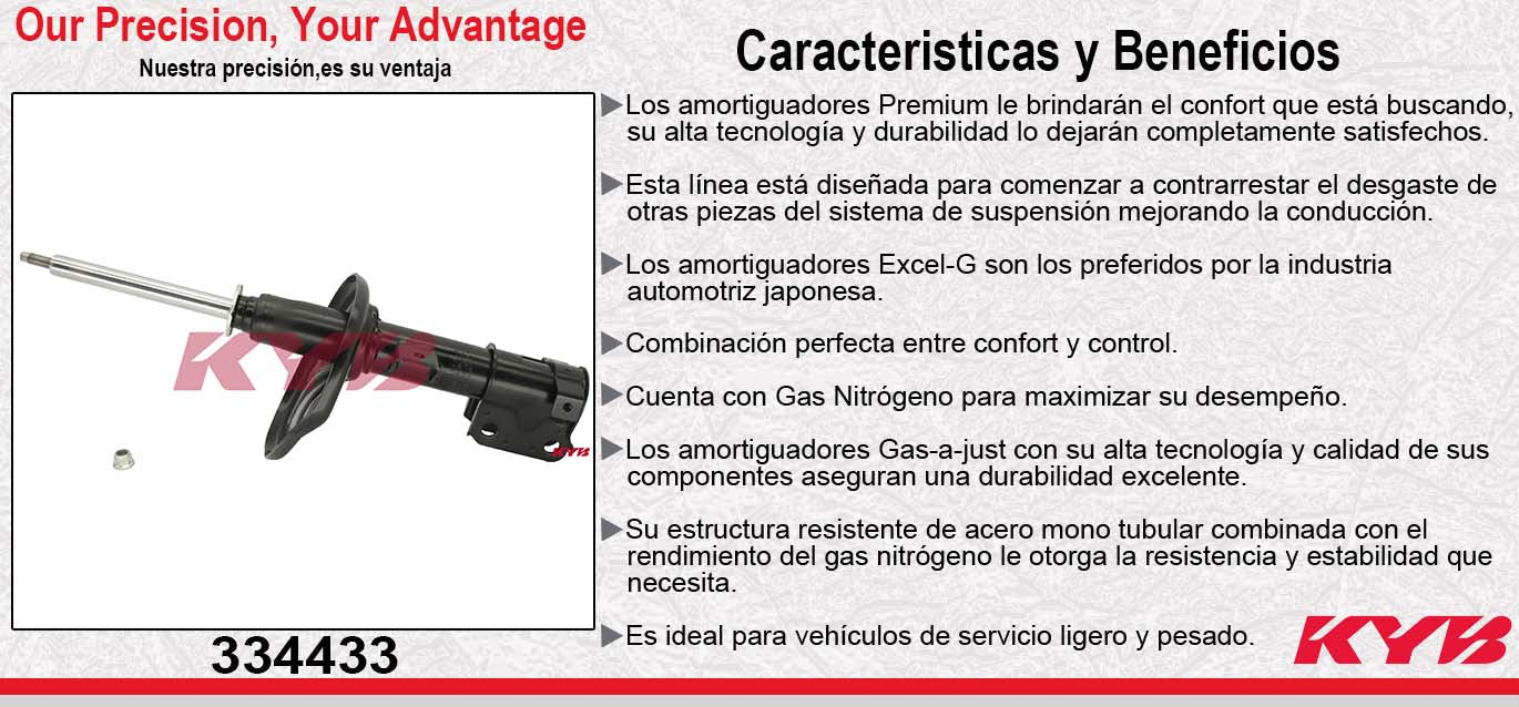AMORTIGUADOR DELANTERO IZQUIERDO GAS EXCEL-G MITSUBISHI GALANT L4 (2004-2011) KYB