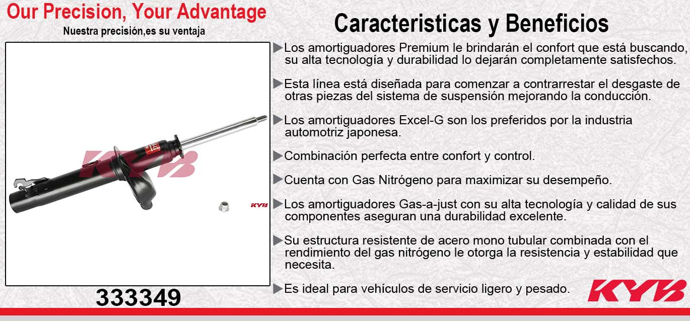 AMORTIGUADOR DELANTERO IZQUIERDO GAS EXCEL-G FORD FOCUS (2000-2006). KYB