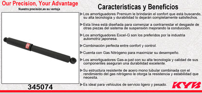 AMORTIGUADOR TRASERO GAS EXCEL-G CHEVROLET SILVERADO O SIERRA PICK UP [SOLO MODELOS 2WD] TODOS (EXC. CLASSIC SERIES, HEAVY DUTY Y SUSP. ELECTRONICA) 2007-2010 - CHEVROLET SILVERADO O SIERRA PICK UP [SOLO MODELOS 4WD] TODOS (EXC. CLASSIC SERIES, HEAVY KYB