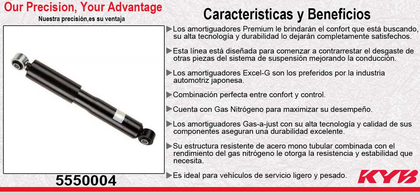 AMORTIGUADOR TRASERO GAS-A-JUST PEUGEOT MANAGER V6 3.0 TURBODIESEL (2009-2012). KYB