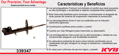 AMORTIGUADOR DELANTERO DERECHO GAS EXCEL-G NISSAN PATHFINDER TODOS (2013-2021) - MURANO (2015-2020) - INFINITI JX35 (13) - QX60 (2014-2020) KYB