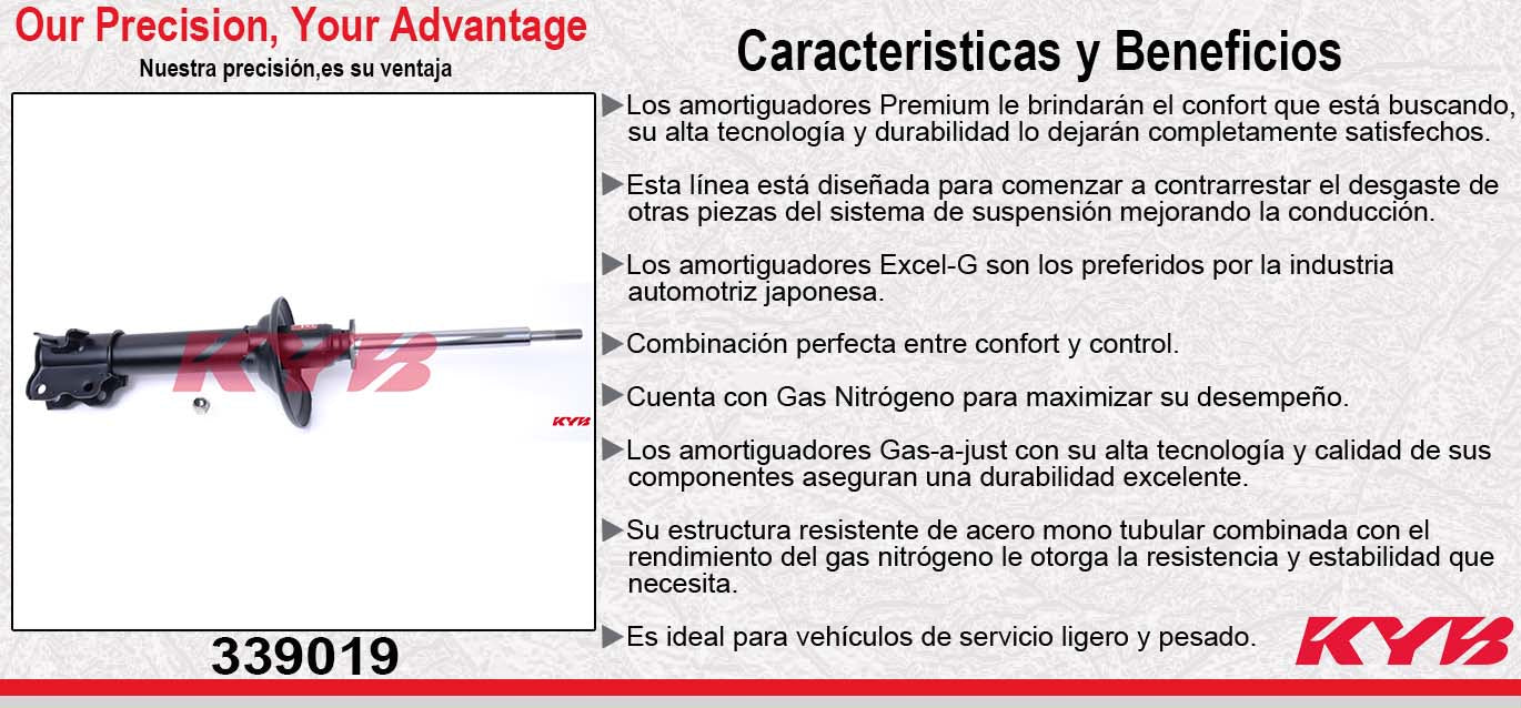 AMORTIGUADOR TRASERO DERECHO GAS EXCEL-G NISSAN ALTIMA (1997-2001). KYB