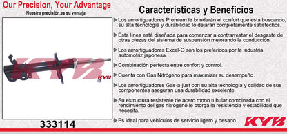 AMORTIGUADOR DELANTERO DERECHO GAS EXCEL-G TOYOTA COROLLA (1993-2002) - GEO PRIZM (1993-1997) KYB