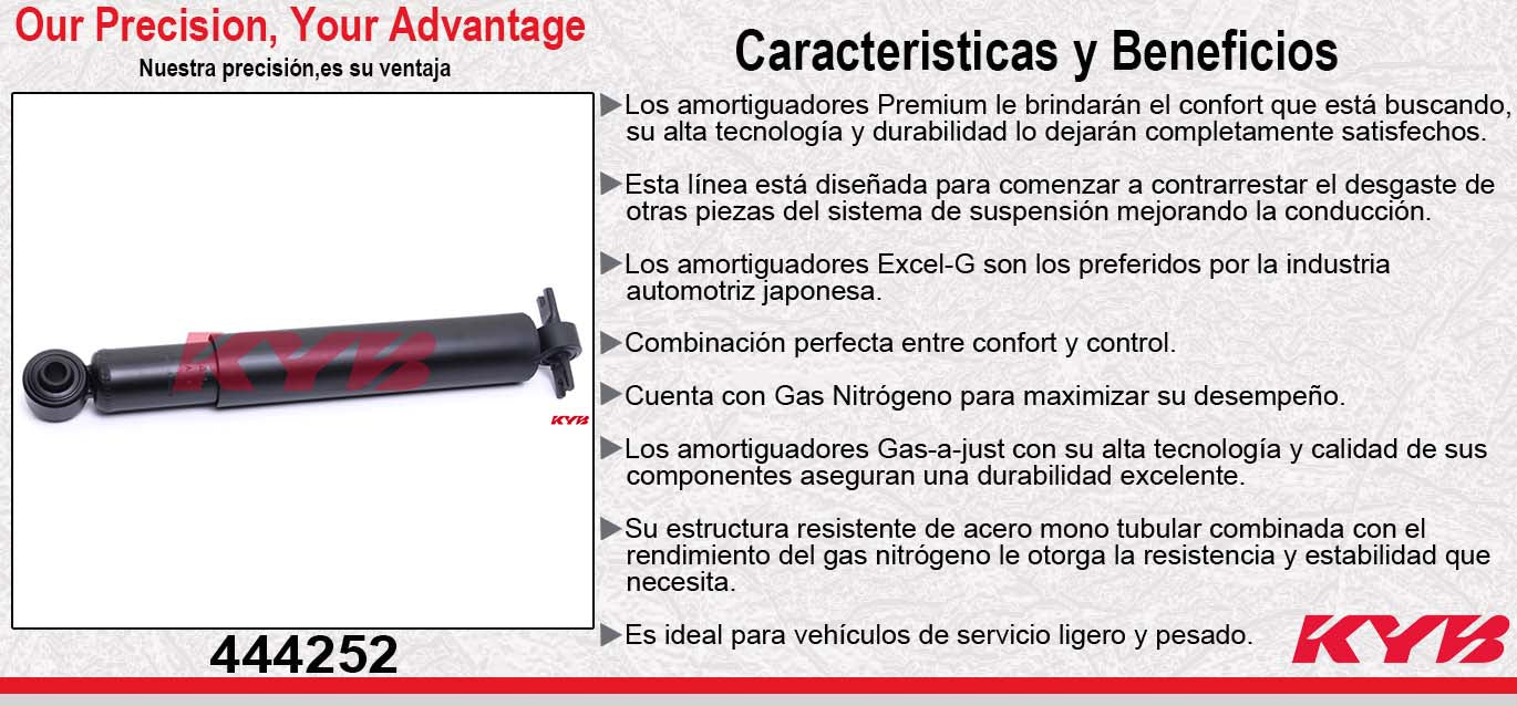 AMORTIGUADOR TRASERO HIDRÁULICO HIDRAHULICOS CHEV SUBURBAN 1500 / 2500 4X2 (1992-1999) - EXPRESS 1500 / SAVANA (1996-2007) KYB